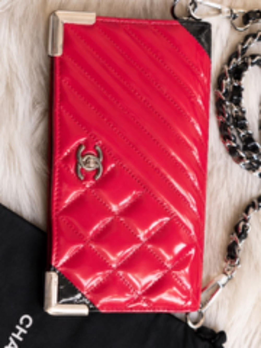 Upscaled , Customized Chanel Wallet on a Chain with Authenticity Card,